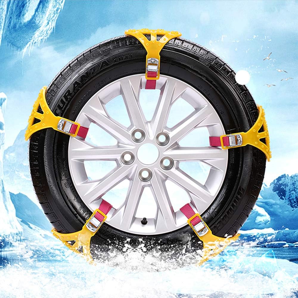 Maso Snow Chains 10Pcs Anti-Skid Snow Chains for Tyres Portable Easy to Mount Emergency Traction Car Snow Tyre Chains Universal for Tyres Width