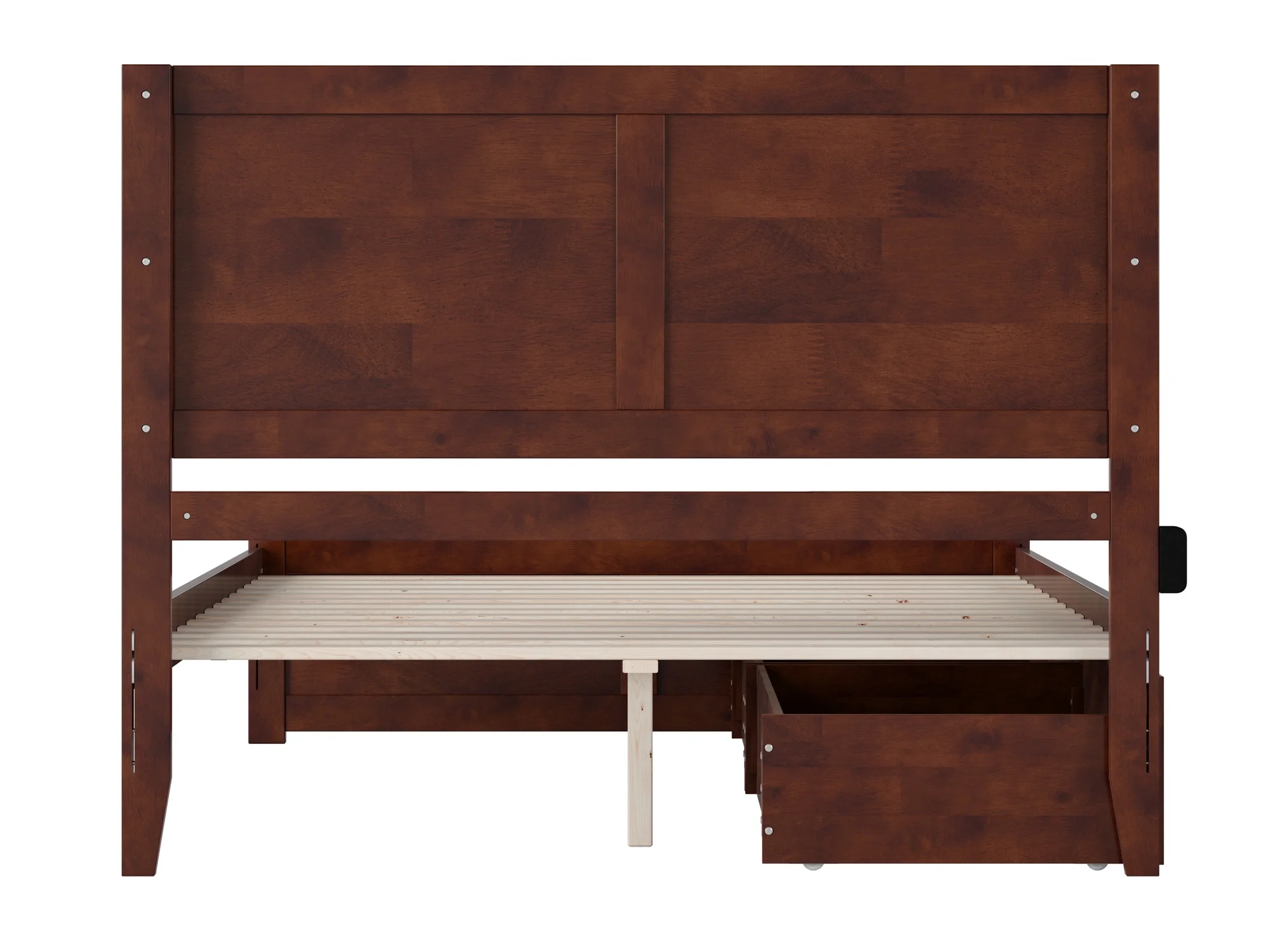 AFI Canyon Walnut Solid Wood Platform Bed with Matching Footboard & Storage Drawers, Queen