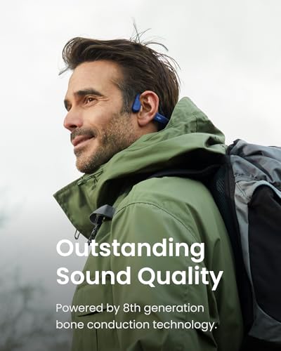 SHOKZ OpenRun - Open-Ear Bluetooth Bone Conduction Sport Headphones, Sweat Resistant Wireless Earphones for Workouts and Running, Built-in Mic