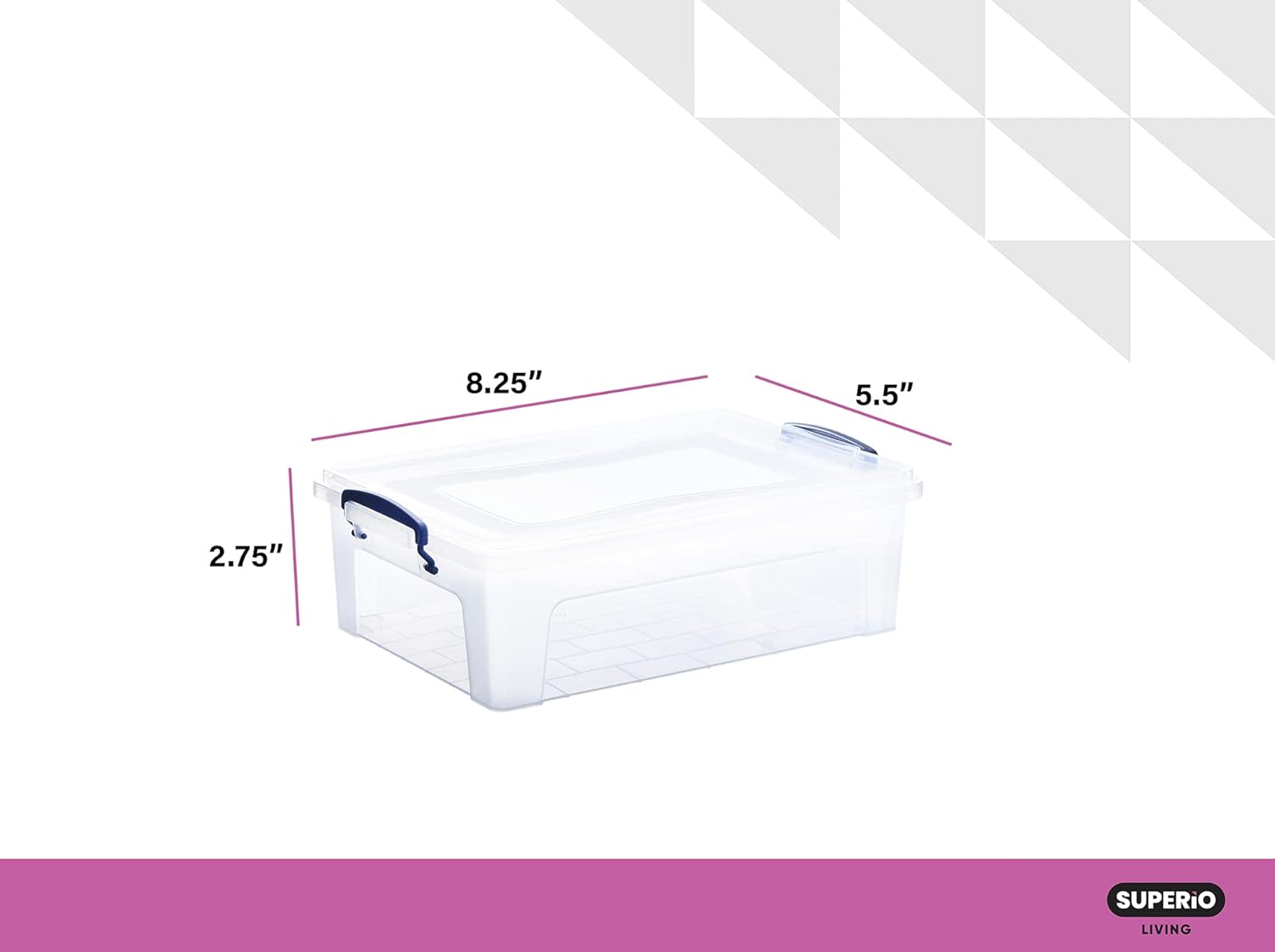 Superio Clear Plastic Storage Bins with Lids, Stackable Storage Boxes for Home, Garage, or Dorm- Container for Accessories, Food, Toys, and Cloths
