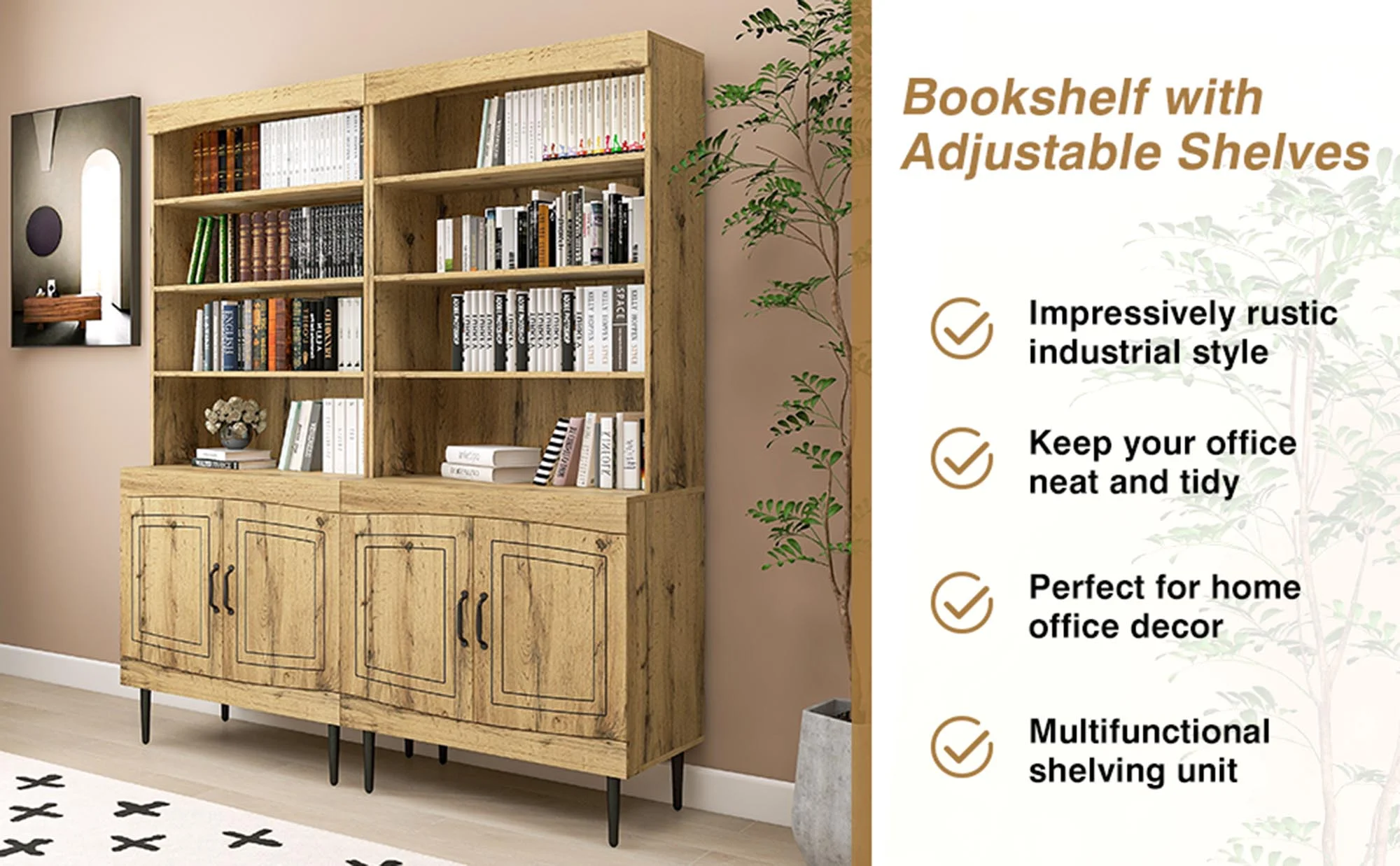72" Kitchen Pantry Cabinet, Tall Storage Cabinet, Pantry Cupboard with Doors and Adjustable Shelves, Modern Utility Pantry Cabinet for Dining Room