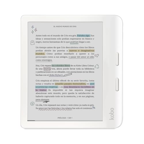 Kobo Libra Colour | eReader | 7” Glare-Free Colour E Ink Kaleido™ 3 Display | Dark Mode Option | Audiobooks | Waterproof | White
