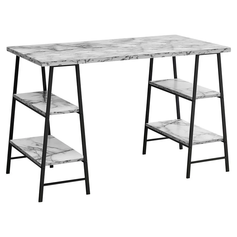 UrbanPro Computer Desk Home Office Laptop 48"L Work Metal White Marble Look