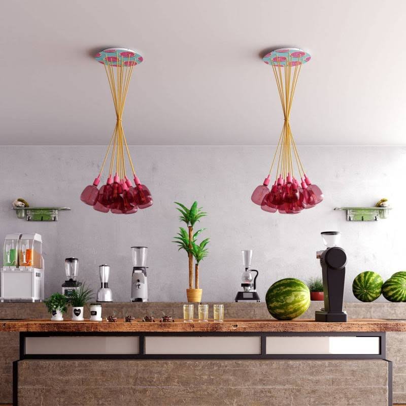 12 Holes - Extra Large Round Ceiling Canopy Kit - Rose One System Satin Brass Dibond - XXL Ceiling Canopies