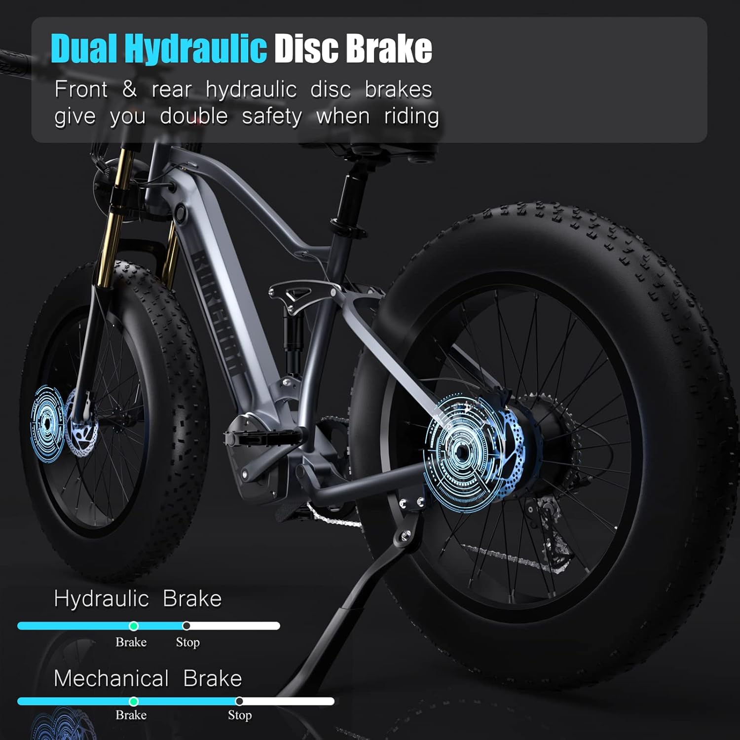 Electric Bike for Adult 48V 30AH/20AH Removable Battery 1000W Ebike 26"Fat Tire up to 30MPH&118 Miles Long Range Full Suspension Electric Bicycle