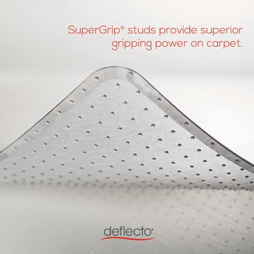 Deflecto CM14002K SuperMat Frequent Use Chair Mat, Medium Pile Carpet, 60 x 66, L-Shape, Clear