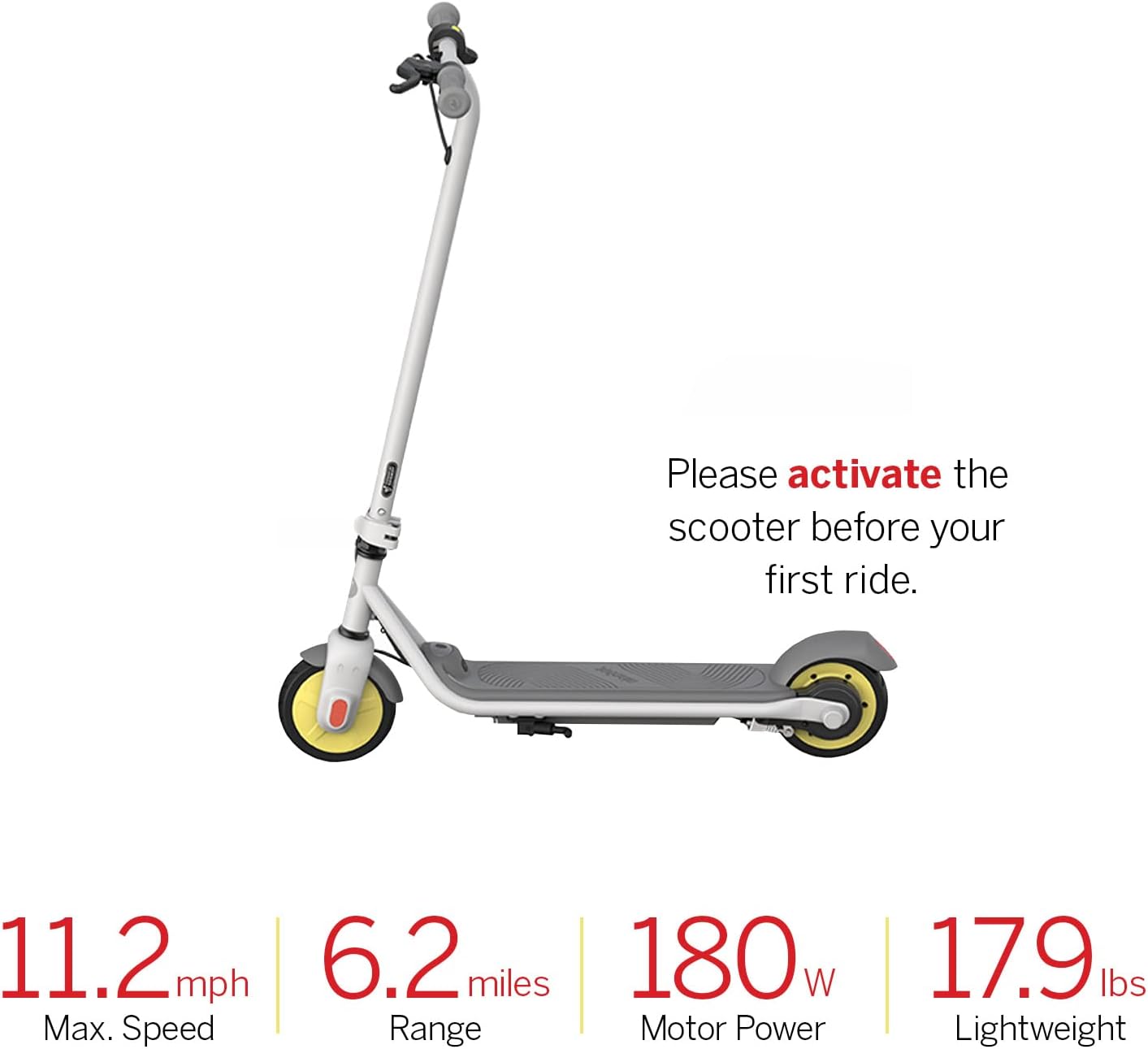 Segway Ninebot eKickScooter - Electric Scooter for Kids 6-14, w/t Adjustable Handlebar Height ( Only C2 Pro ) for Riders up to 132 lbs