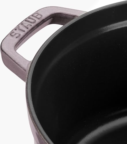 STAUB Cast Iron Dutch Oven 5.5-qt Round Cocotte, Made in France, Serves 5-6, Black Matte