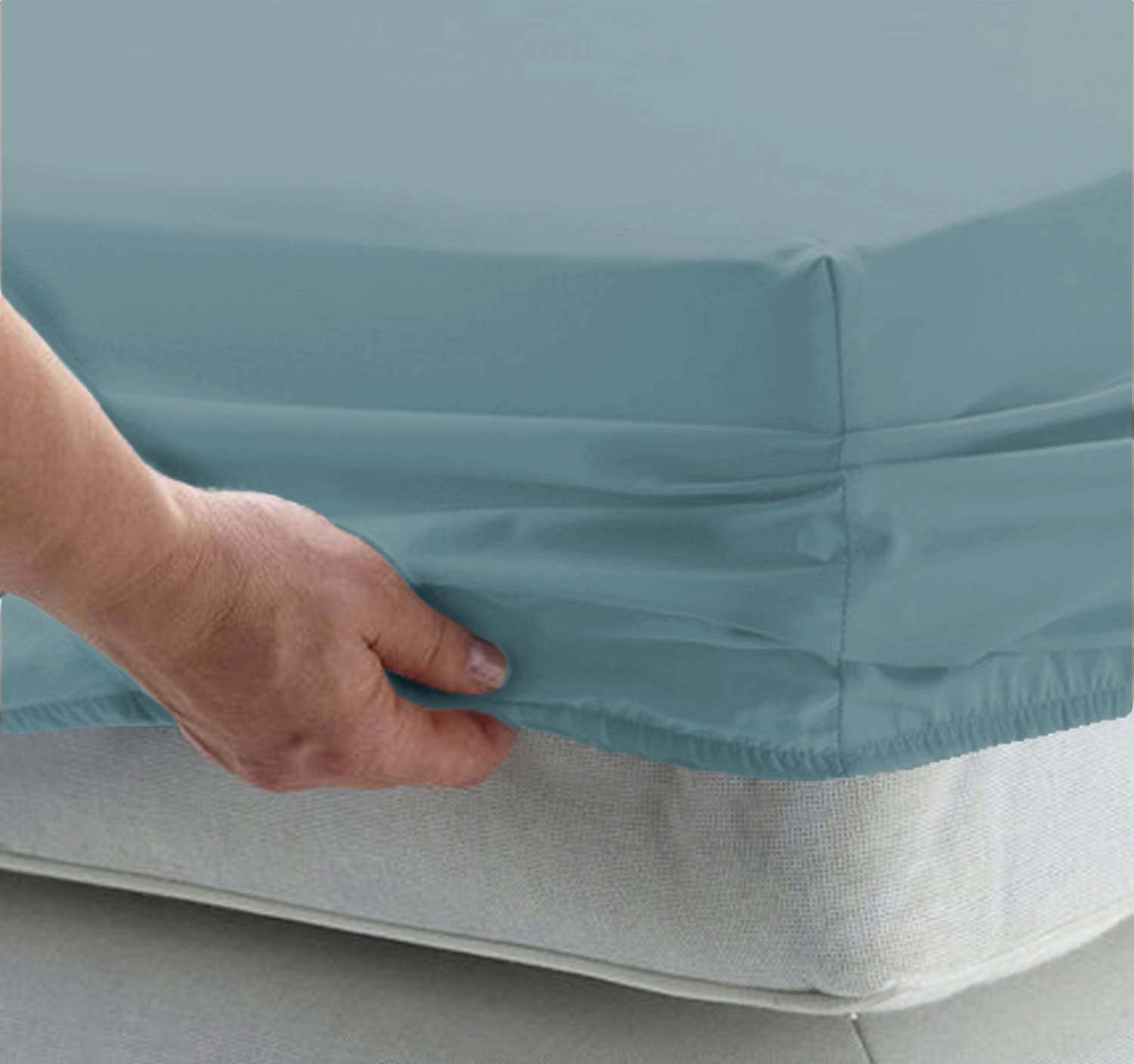 Pizuna 800 Thread Count Cotton California-King-Sheet-Set White, 100% Long-Staple-Cotton Smooth Sateen Sheets