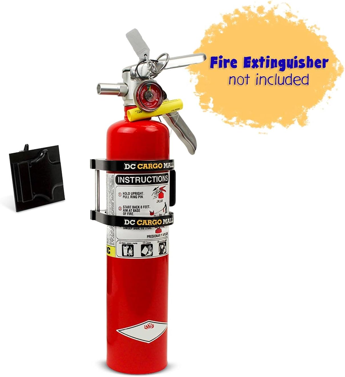DC Cargo Mall E-Track Fire Extinguisher Brackets for Truck and Trailer - for 2.5 lb. Fire Extinguishers - Quick-Release Technology