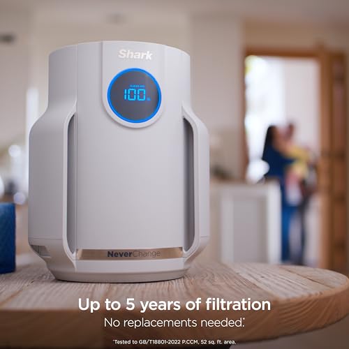 Shark Air Purifiers for Home Large Room with NeverChange Air Filter, 5 Year HEPA Filter, Covers 650 Sq. ft