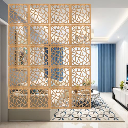 Privacy Partition Screen Hanging Room Dividers Panels from Ceiling, Carving Pattern Bedroom Office Bar Decor Panel for Spaces Separation