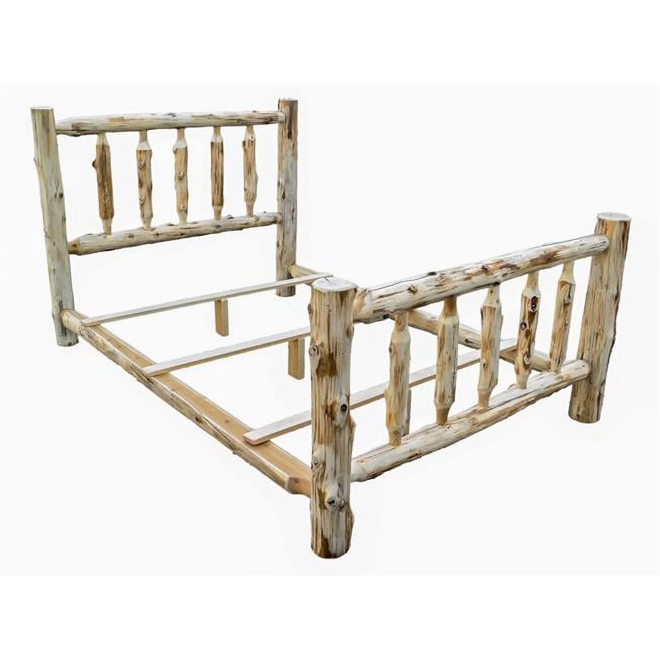 Single Traditional Log Bed, Rustic & Natural Cedar - Extra Large