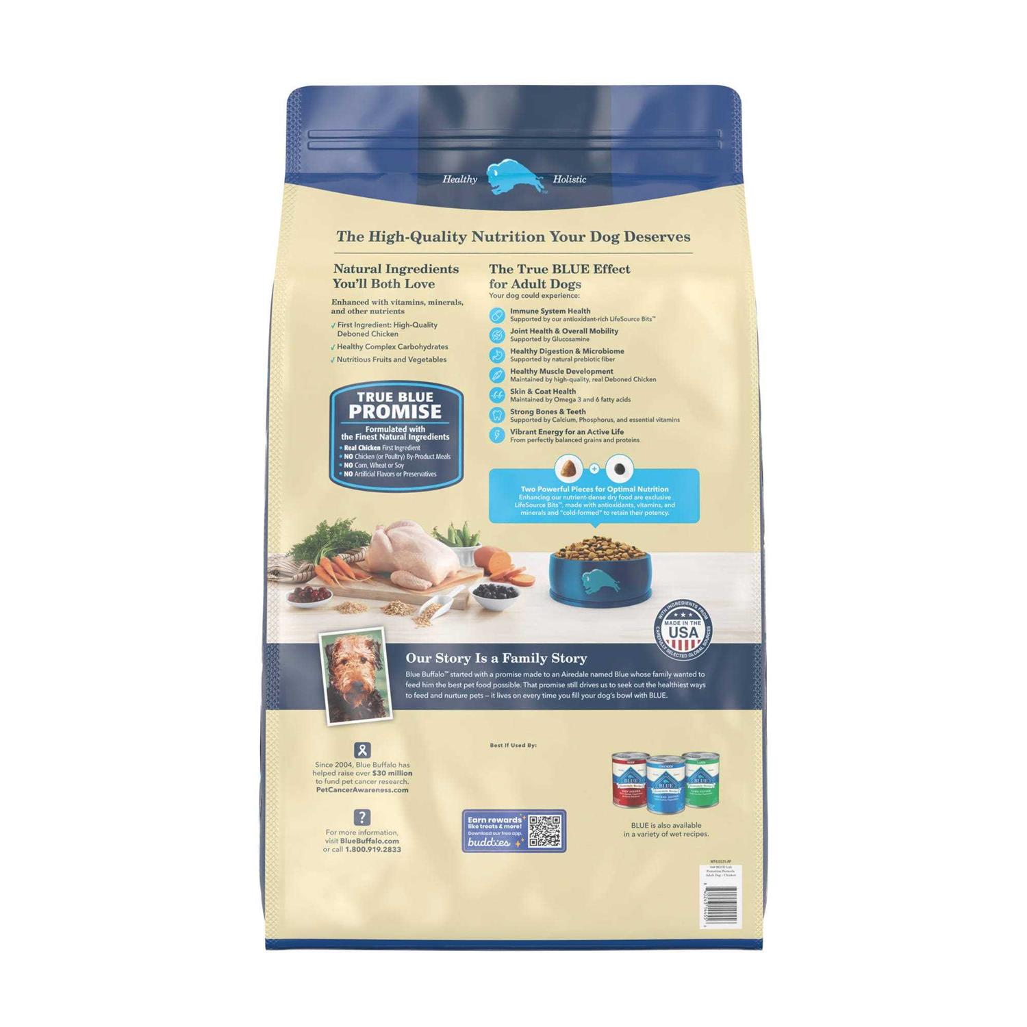 Blue Buffalo Life Protection Formula Natural Adult Dry Dog Food, Chicken and Brown Rice - Pet Supplies online store