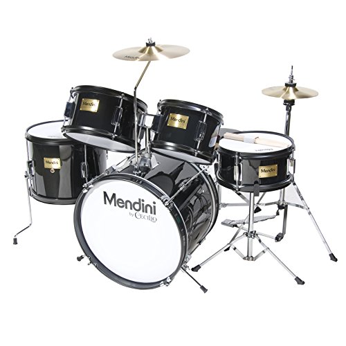 Mendini by Cecilio Drum Set, 5 Piece 16 Inch Junior Drums Kit with Bass, Toms, Snare Drum, Cymbal, Hi-Hat