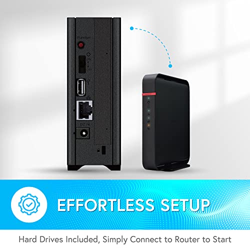 BUFFALO LinkStation 210 4TB 1-Bay NAS Network Attached Storage with HDD Hard Drives Included NAS Storage That Works as Home Cloud or Network Storage