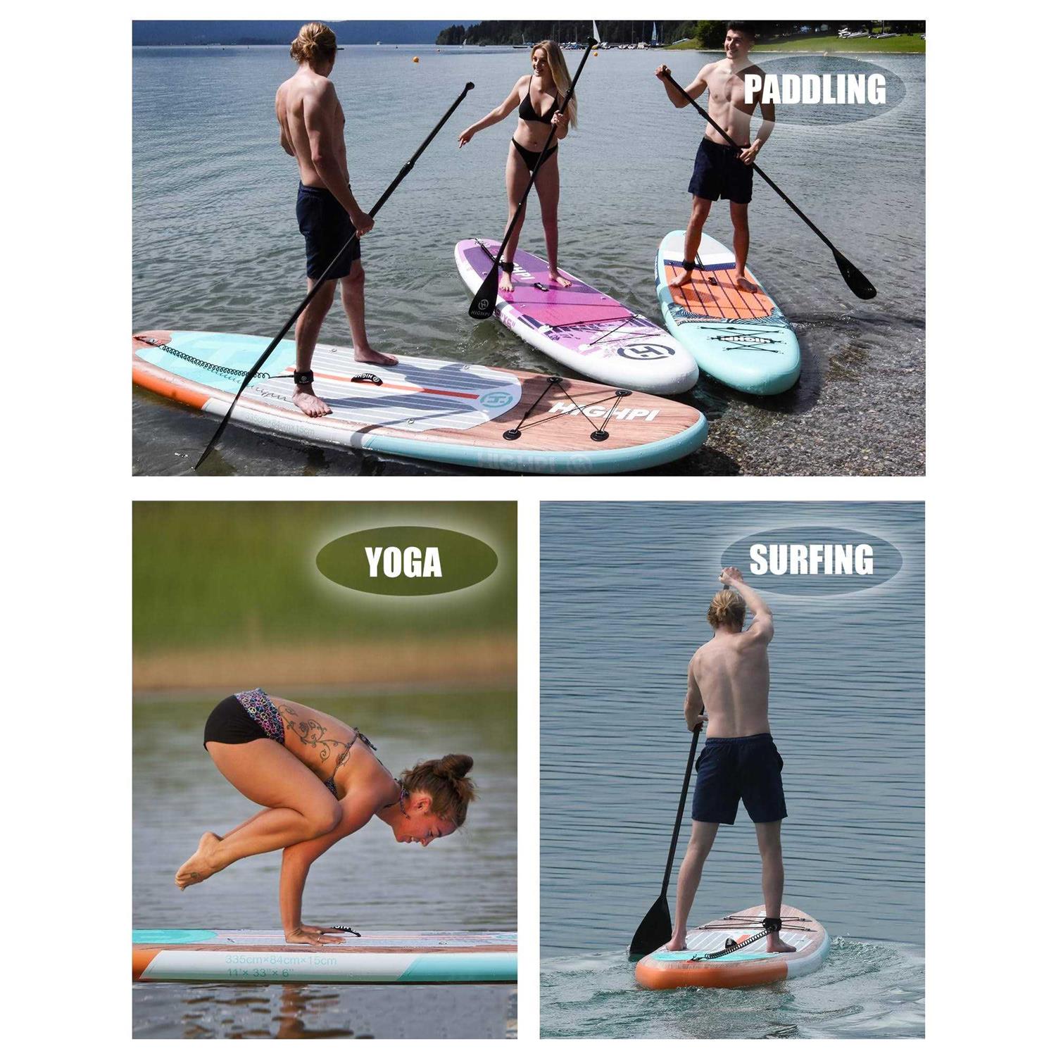 Highpi Inflatable Stand Up Paddle Board Vertically Center-Folded SUP - Sports Supplies Online Store