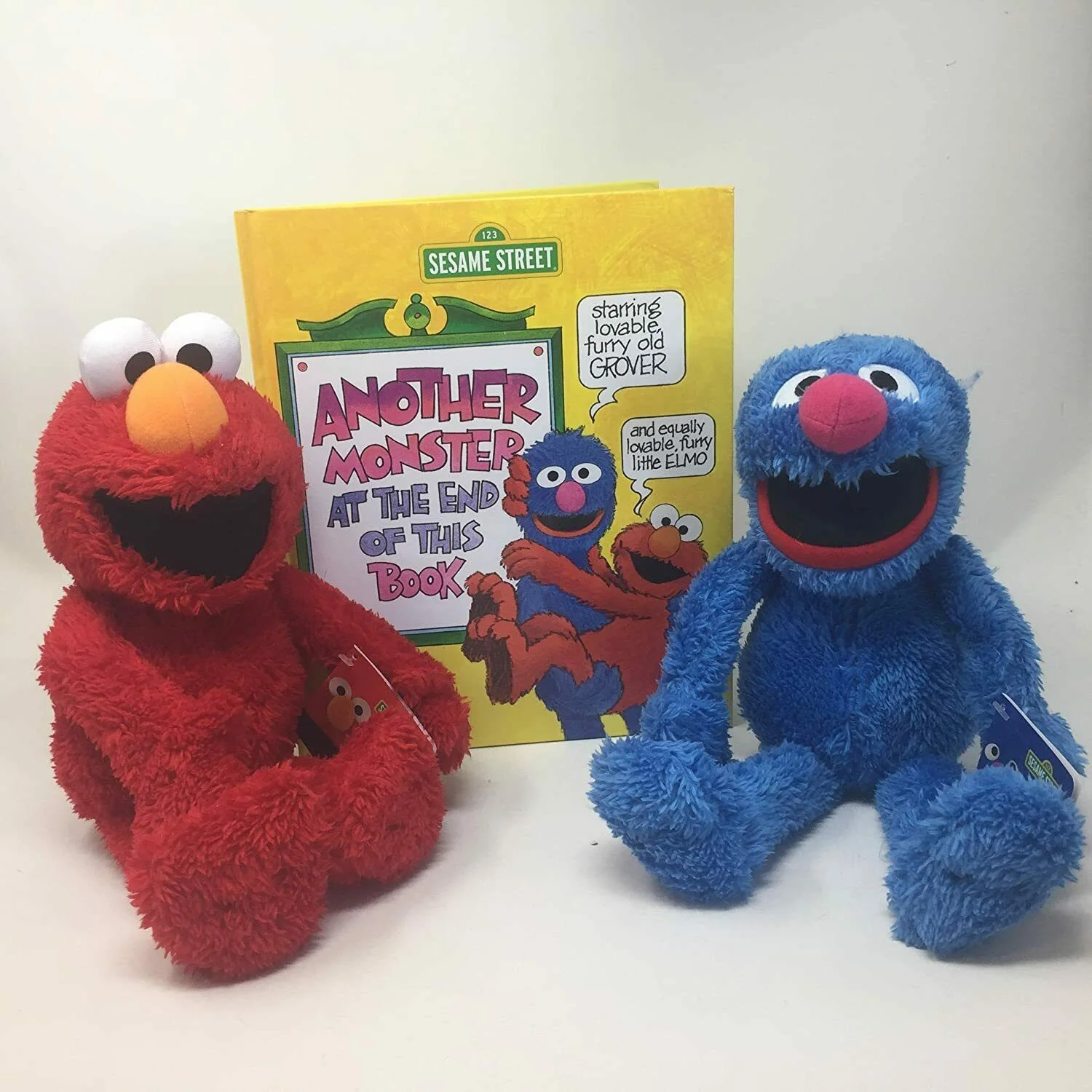 Sesame Street Kohls Elmo & Grover Plush & Book Bundle Set Soft 12" Stuffed NEW