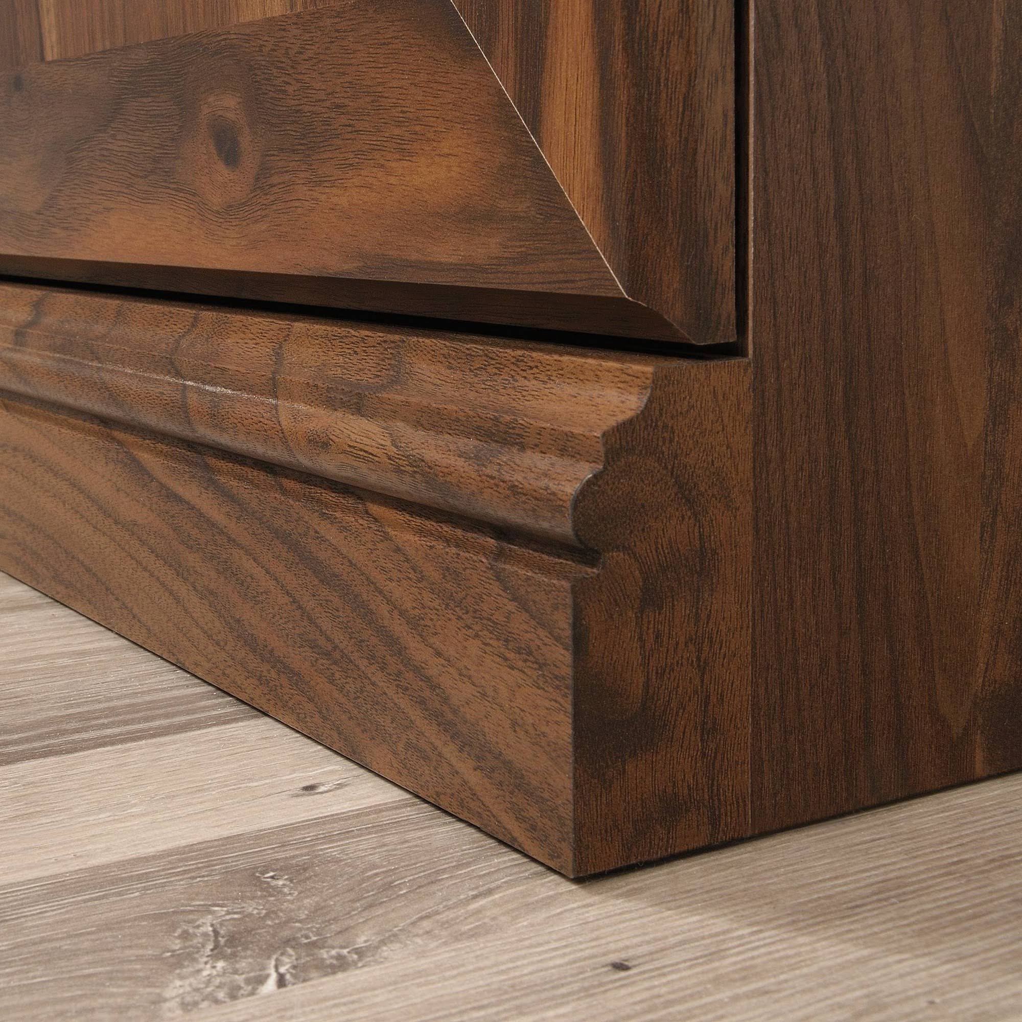 Sauder 5-Shelf Bookcase with Doors in Grand Walnut