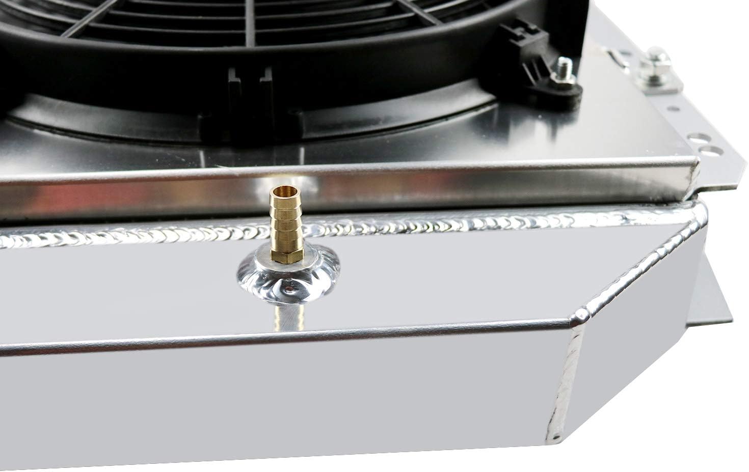 CoolingCare Radiator for 1966-1979 Ford Bronco F100 F150 F250 F350, 3 Row Aluminum Radiator + Shroud/Fan +Relay Kit