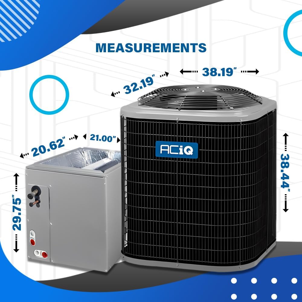 14.3 SEER2 3 Ton Single Stage Air Conditioner Condenser & 21" Width Multi-Positional Evaporator Cased Coil w/Thermostat | 36