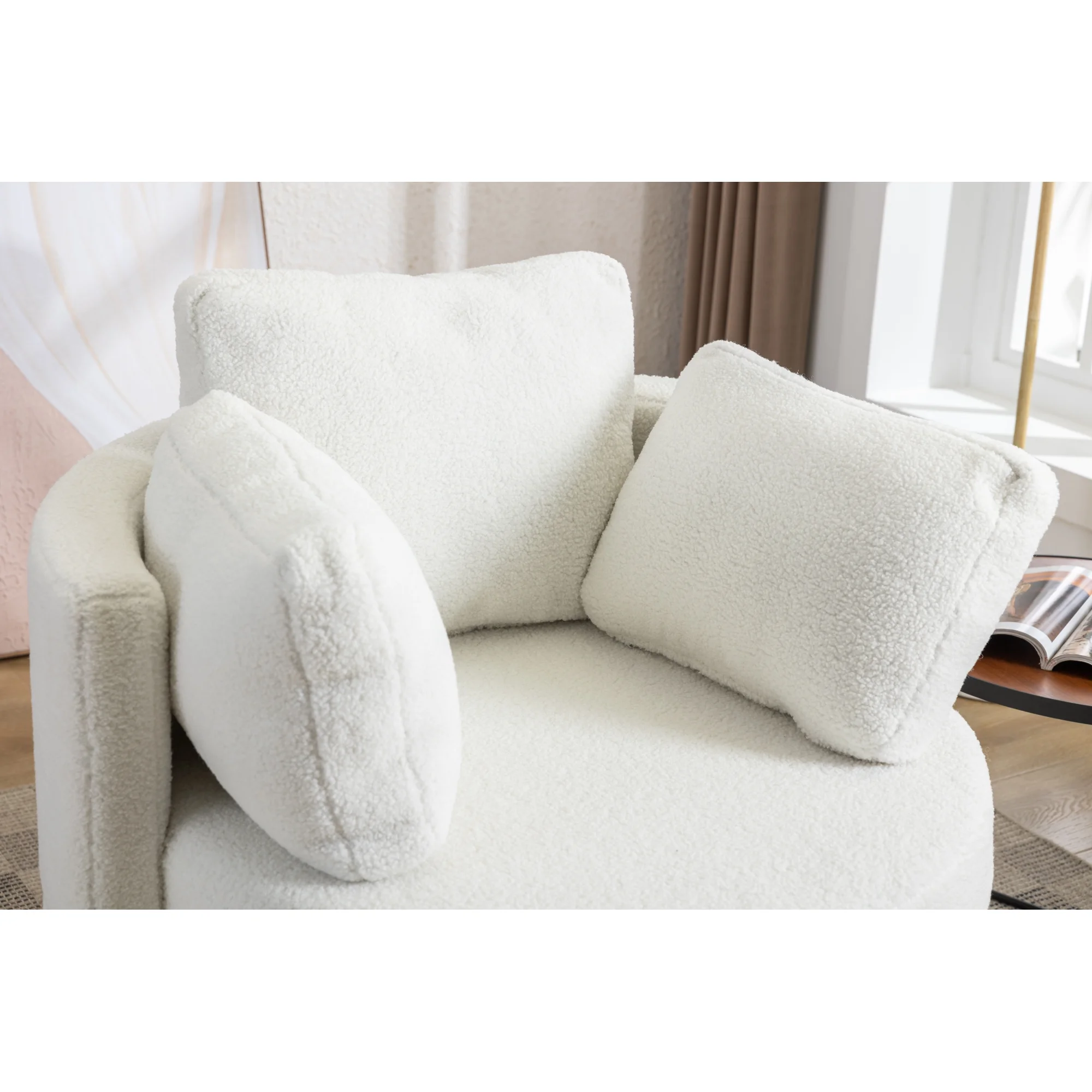 Swivel And Storage Chair For Living Room,Ivory
