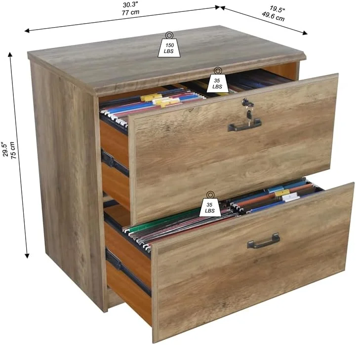 Honduras 2 Drawer Lateral Filing Cabinet In Rustic Oak