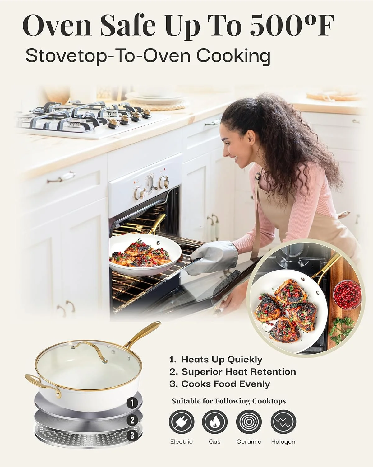 Gotham Steel 15 Pc Pots and Pans Set Non Stick Cookware Set, Pot and Pan Set, Kitchen Cookware Sets, Ceramic Cookware Set, Nonstick Cookware Set