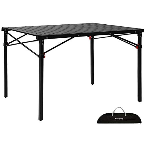 KingCamp Camping Table Folding Portable Table Aluminum Roll Up Lightweight Foldable Large Camp Table for Indoor Outdoor Picnic Backyard, 53.5"X27.5"