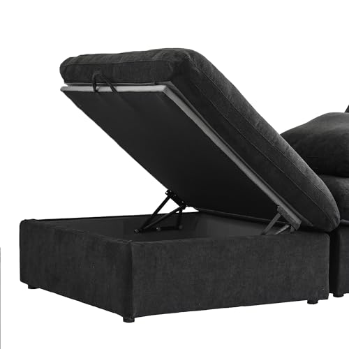160.6" Cloud Couch Modular Sectional Sofa for Livingroom,Oversized Convertible Sofa with Storage Ottomans,6 Seat Wide Couches