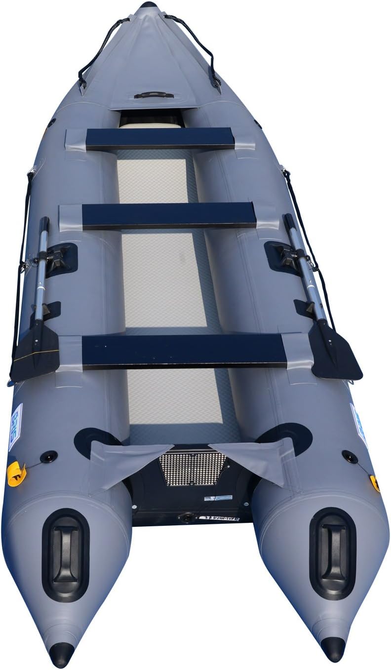 BRIS 14.1ft Inflatable Boat Inflatable Kayak 3 person Kayak Canoe Fishing Inflatable poonton Boat
