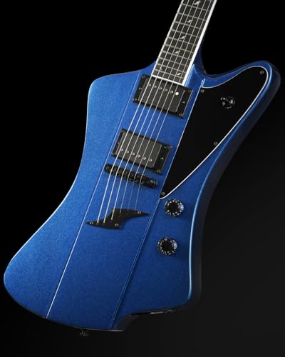 WestCreek Mirage Solid Body Electric Guitar, Mahogany Body, Maple Neck, Ebony Fretboard, Rounded End Frets, Bone Nut, 24 Frets (Black)