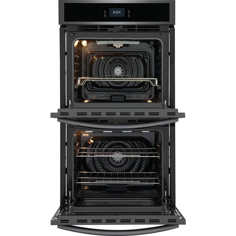 Gallery 27 in. Double Electric Built-In Wall Oven with Total Convection in Smudge-Proof Black Stainless Steel