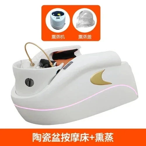 Luxury Hair Salon Chair Barber Shop Stylist Beauty Sink Shampoo Head Spa Bed Haircutting Cabeceiras Salon Equipment LJ50SC - Curated Treasures Market