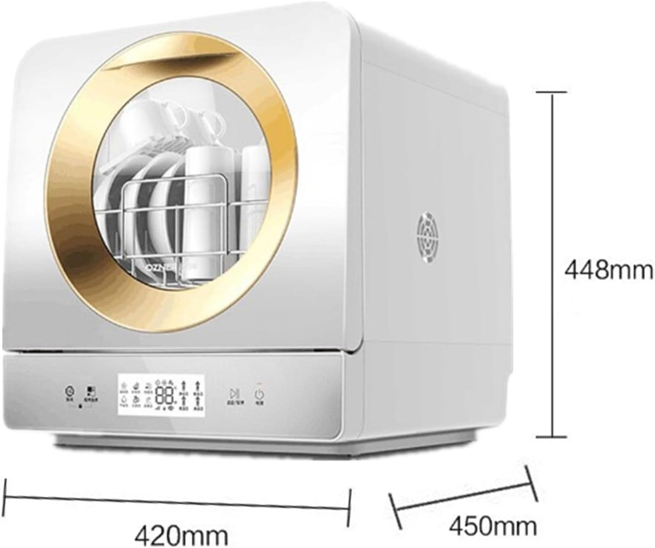 Fully Automatic Countertop Dishwasher Household Small Desktop Installation-free On-Stop Smart Dishwasher