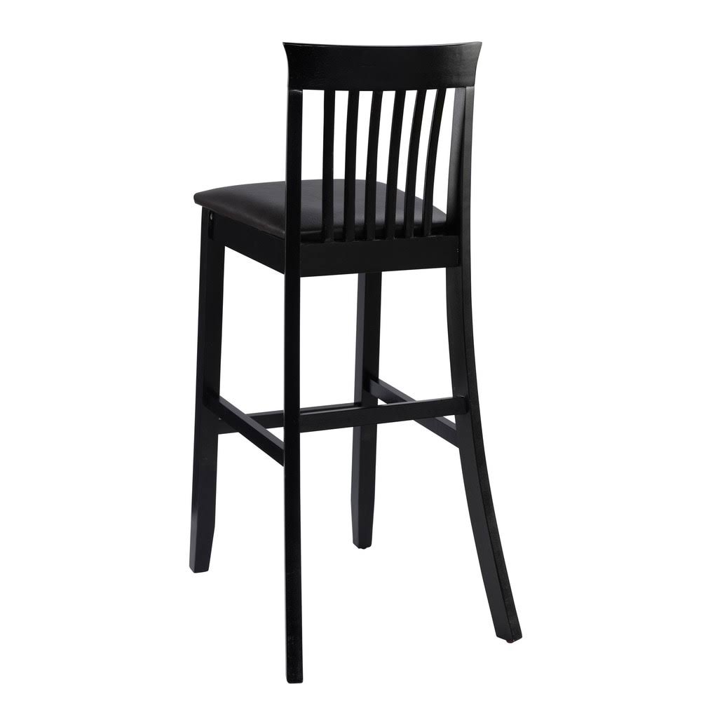 Linon Piedmont Black Slat Back Bar Stool