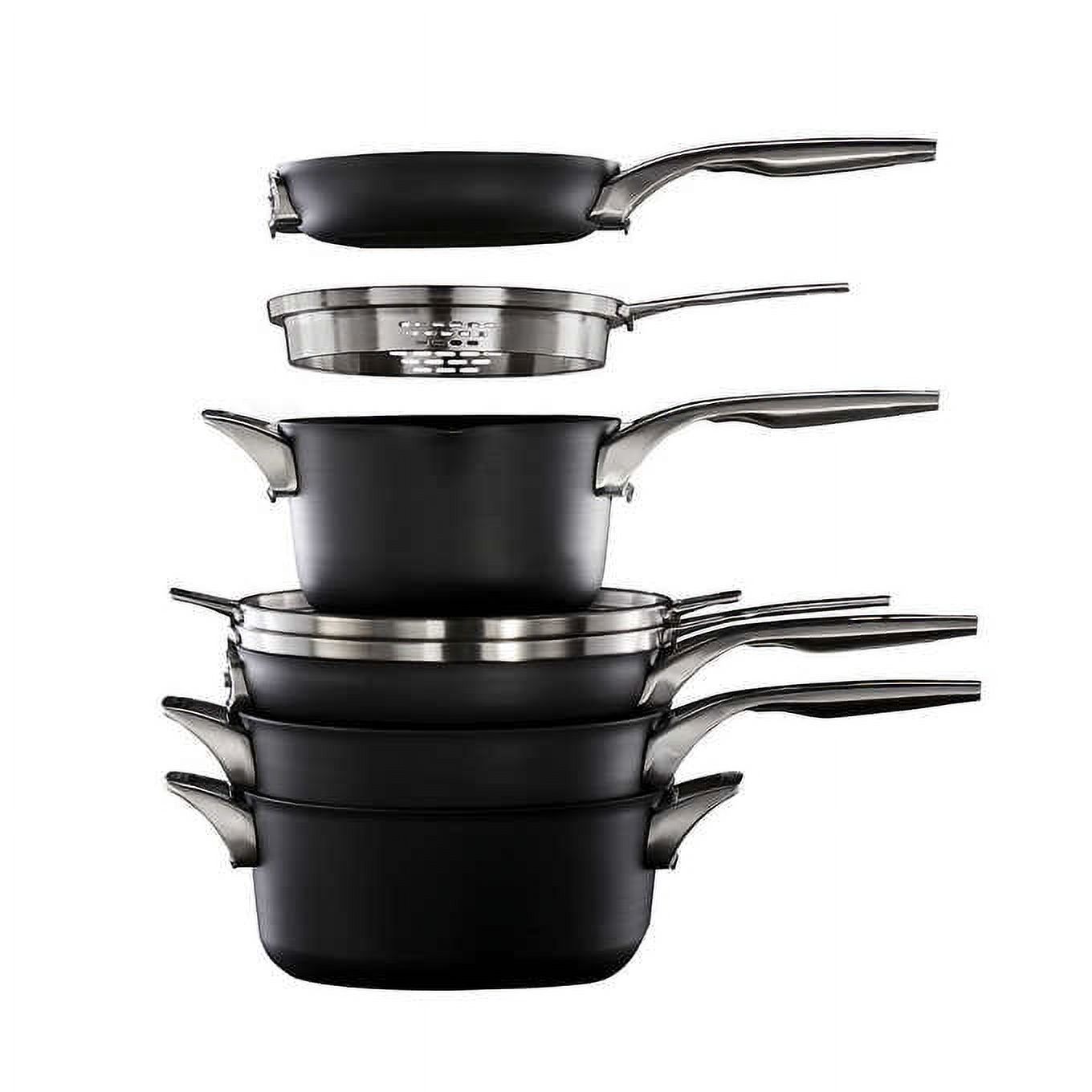 Calphalon Premier 8 Piece Hard Anodized Space Saving Cookware Set