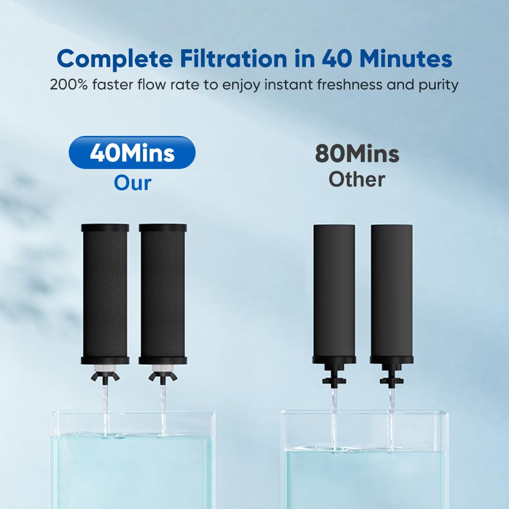 2.25 Gallon Gravity Water Filter System Stainless Steel Countertop Water Filter System Water Purifier