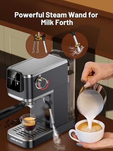 20Bar Espresso Machine with Rapid Cold Brew, Hot & Iced Coffee Machine, Espresso Maker with Milk Frother Steam Wand