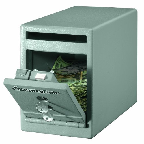 SentrySafe Depository Safe with Dual Key Lock, Steel Drop Slot Safe for Offices and Businesses, Stores Cash Deposits, 0.38 Cubic Feet