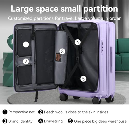ROAMING Grace Expandable Carry On Luggage Airline Approved, 20 Inch Hardside Carry On Suitcase with Wheels