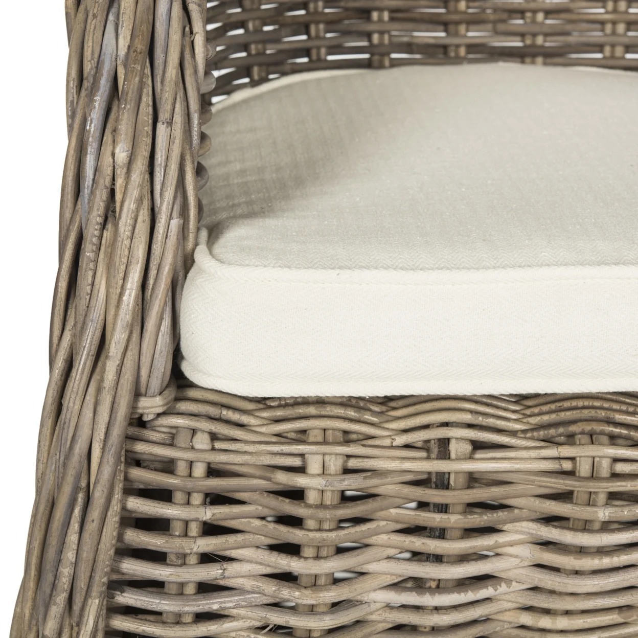 SAFAVIEH Zane Traditional Wicker Outdoor Club Chair, Grey
