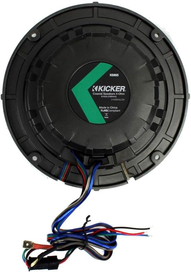 Kicker KM654LCW (41KM654LCW) 6.5 Inch 2-way Marine Speaker Pair with Built-In LED Lighting