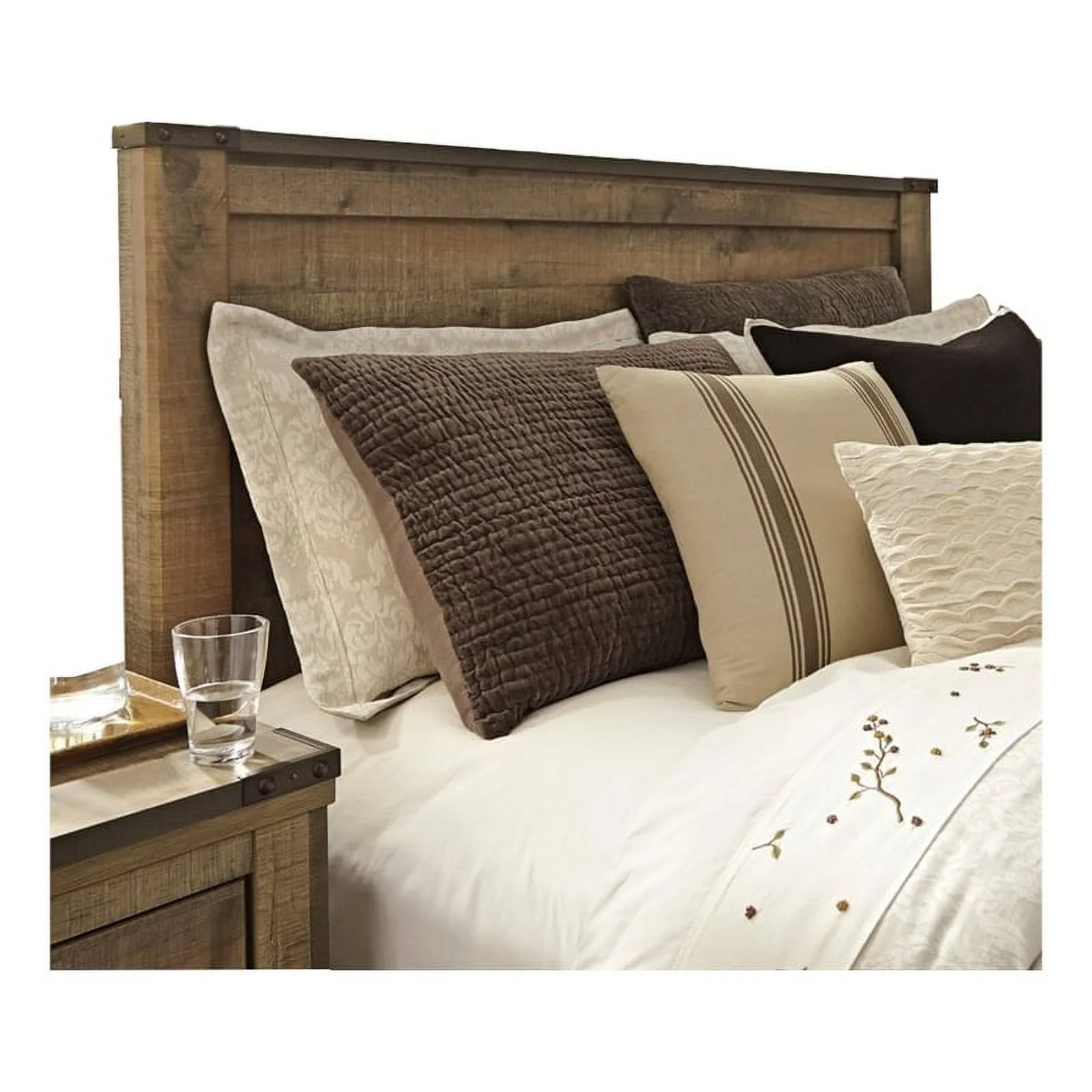 Bowery Hill Wood King California King Panel Headboard in Brown