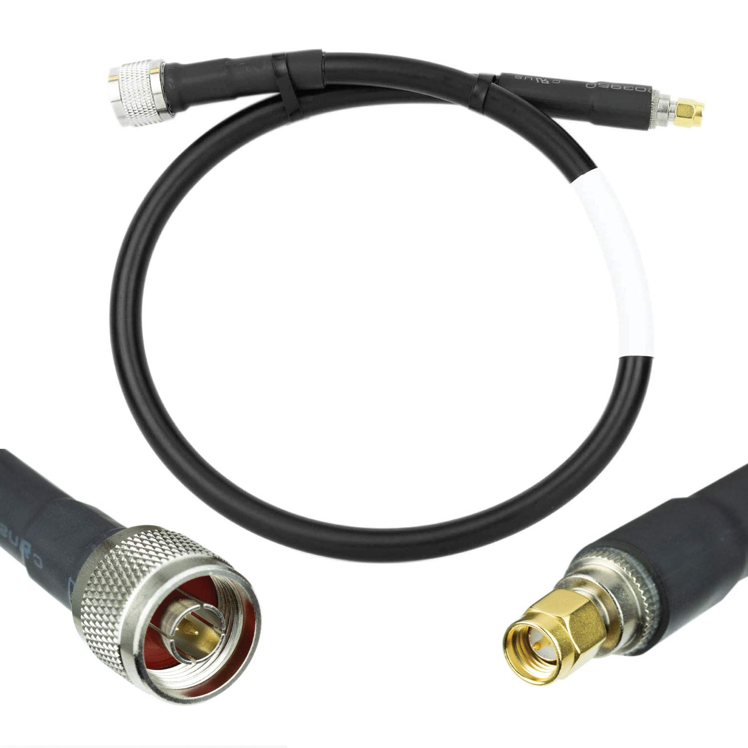 Bolton400 Cable - LMR®400 Equivalent Coaxial Cable 50ft - Heavy Duty Ultra Low Loss Coax Cable 50ohm - N Male to N Male - 50 Feet Black
