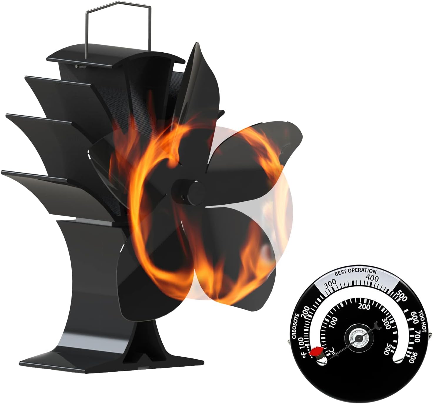 Wood Stove Fan - 5 Blades Heat Powered Stove Fan for Fireplace/Wood Burning/Log Burner,Thermoelectric Eco Non Electric Fan