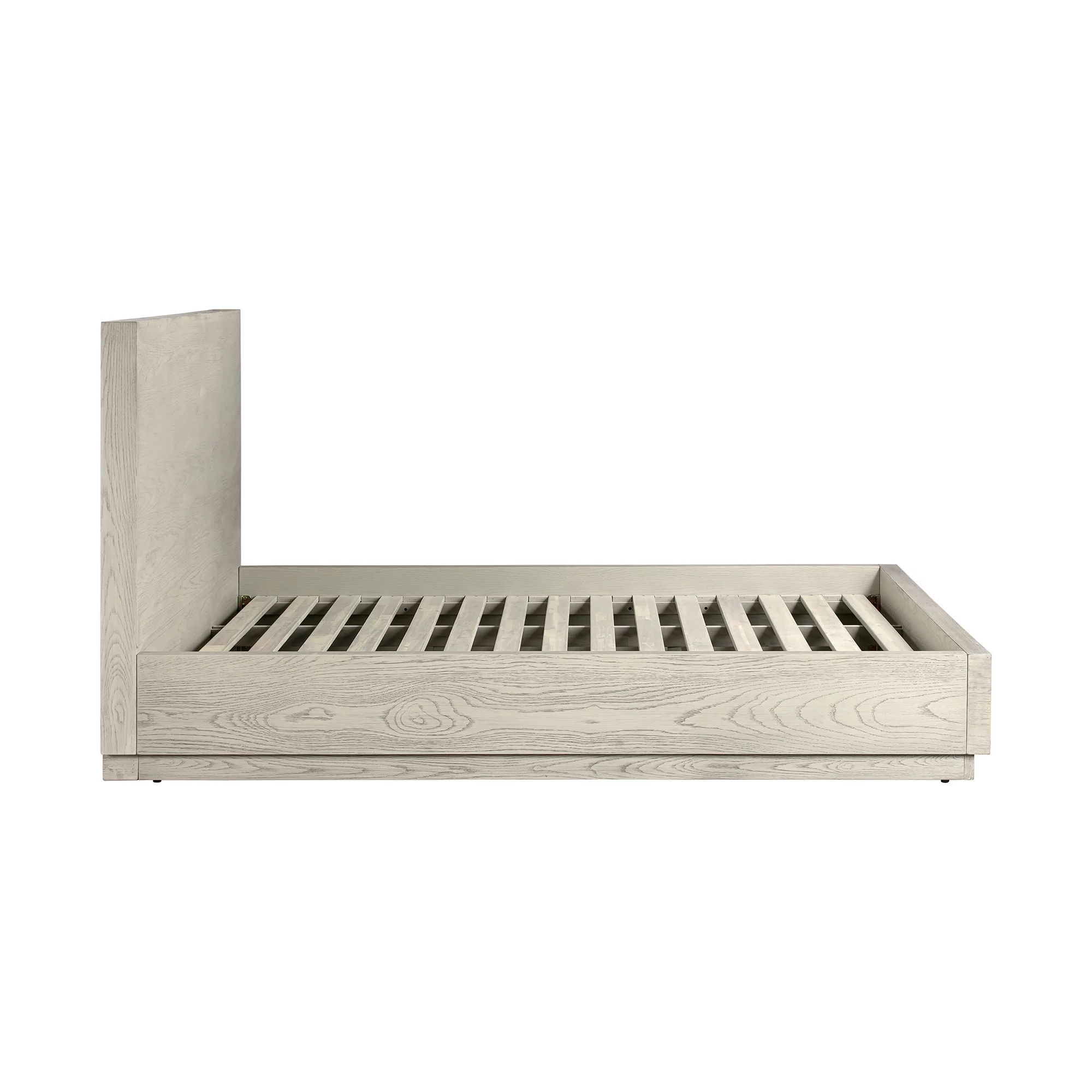 Abbey Queen Platform Bed Frame in Grey Oak Wood Adult Youth