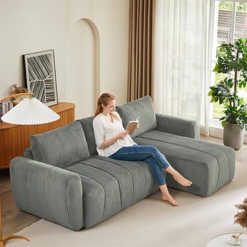 Modular Sectional Sleeper Sofa with Storage, Convertible 3 Seat L Shape Sectional Couch with Reversible Chaise