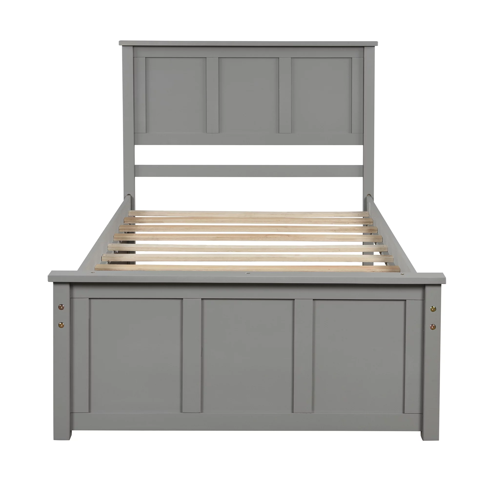 Platform Bed with Storage, Twin Size Bed Frame No Box Spring Needed, Wood Platform Beds with Headboard and Two Drawers