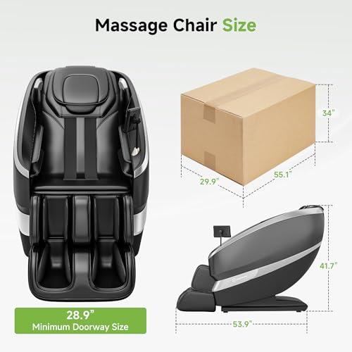 Real Relax 2025 Massage Chair Full Body，Zero Gravity 18 Fixed Point Shiatsu Massage Recliner with Lower Back and Calf Heating，Neck Massage and 12